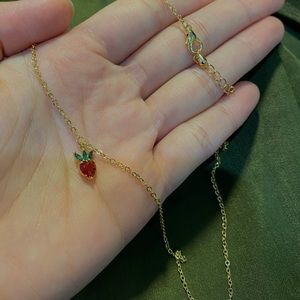 14k Gold plated Strawberry necklace